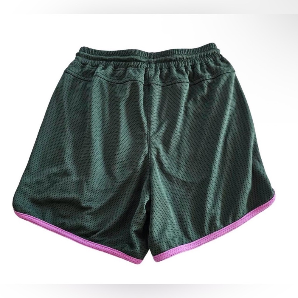 NWOT Outdoor Voices evergreen and pink recmesh athletic shorts - Picture 4 of 7